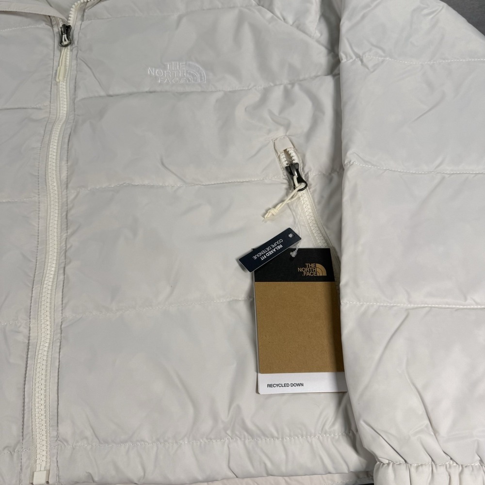 The North Face Puffer Jacket Womens 2XL XXL White Hydrenalite 600 Down Crop Fit - Picture 11 of 15